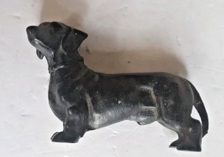 Vintage Cast Iron Dachshund Dog Still Bank