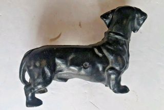 Vintage Cast Iron Dachshund Dog Still Bank 3