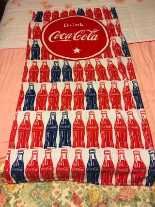 Coca - Cola Coke Bottle Beach Towel Coca - Cola Button 100 Cotton