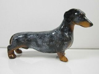 Ron Hevener Smooth Coat Dapple Merle Mini Dachshund Canine Dog Handmade Figurine