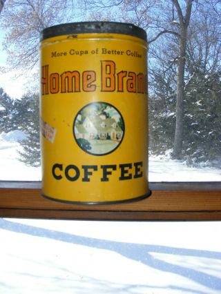 VINTAGE HOME BRAND COFFEE CAN 2 POUND - no lid 2