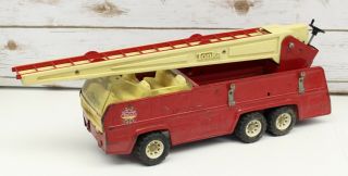 Vintage 1970 ' s Tonka Red Hook & Ladder Fire Engine Truck 32202 Paint 7