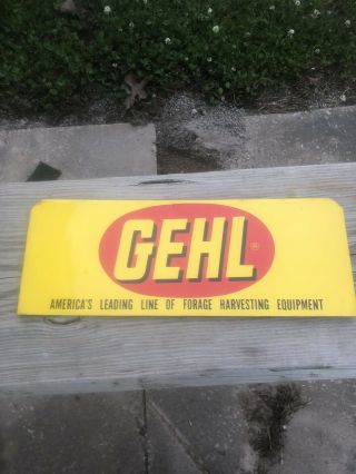 Vintage Gehl Farm Machinery Equipment Tin Sign 16 X 6 Implement Dealer