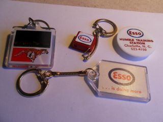 3 Esso Keyrings & One Bottle Cap - Tiger Exxon