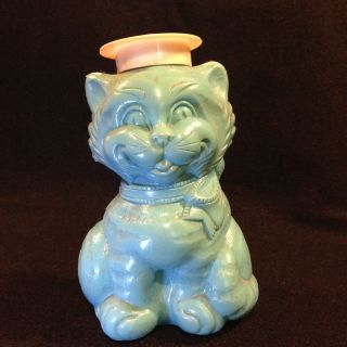 Vintage Plastic Cat Bank Promotional Item