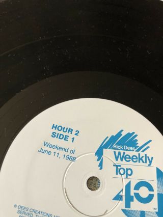RICK DEES Weekly Top 40 RADIO SHOW 4 LP Countdown 6/11/88 VG,  to 6