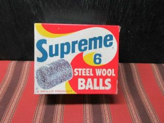 6 Vintage Brillo Supreme Steel Wool Balls From The 1950s