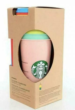 Starbucks Color Changing Reusable Cold Cups - 5 Pack W/ Straws - Limited Edition