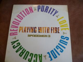 Spacemen 3 - Playing With Fire (us) 1990 Lp Bomp Translucent Red Marbled Vinyl Nm