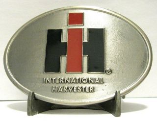 International Harvester IH LOGO Pewter & Epoxy Oval Belt Buckle Case Corp 2