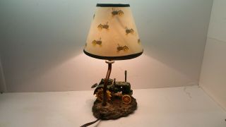 Vintage John Deere Tractor Accent Lamp With Shade DL20M Resin 1999 5