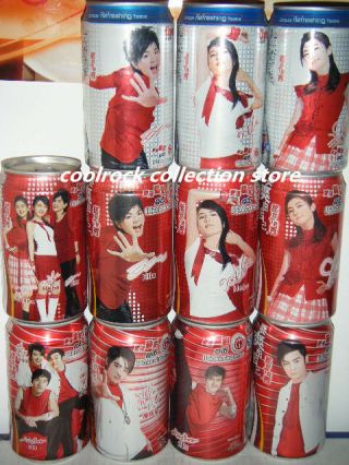 2005 China Coca Cola Pop Stars 11 Cans Set 355ml Empty