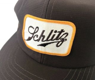 Schlitz Beer Trucker Hat Cap Vintage Brown Mesh Snapback Made In Korea 4