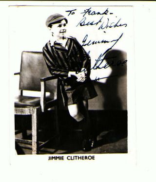 Jimmy Clitheroe Comic Entertainer Signed Photograph