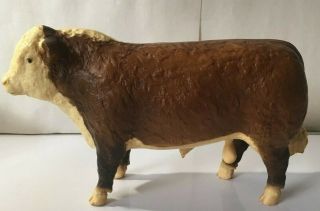 Vintage Breyer Polled Hereford Bull Cow Matte Red Brown And White