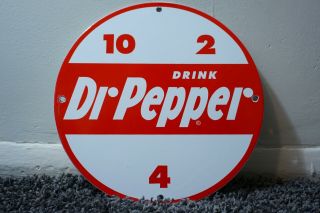 Vintage Dr Pepper Porcelain Sign Gas Oil Metal Service Station Pump Plate Soda