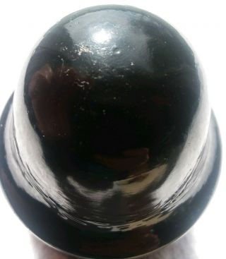 EXCEPTIONAL VNM Olive Green Blackglass Cd 160 McLaughlin No.  14 Insulator w/ RDP 3