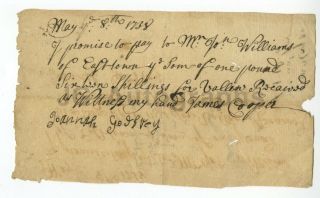 Colonial America 1738 Document - From The Papers Of Samuel Baylies