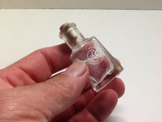 Tiny Antique Monogramed Colgate & Co.  Perfume Bottle.
