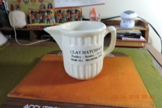 Antique Red Wing Adv Milk Cream Pitcher Clay Hatchery Ph 28 - J Wellington Texas
