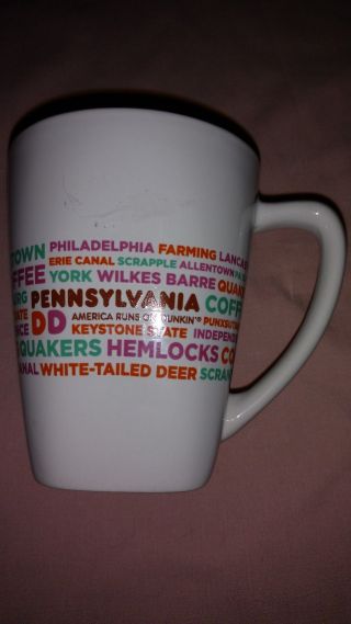 Dunkin Donuts 2016 Pennsylvania Destinations Coffee Mug Ceramic Cup 14 Oz
