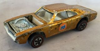 1968 Hot Wheels Red Line Custom Dodge Charger Gold