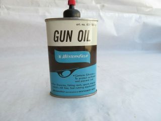 Vintage Western Field Art.  No.  60 - 1853 3oz Gun Oil Can 1960’s? Montgomery Ward