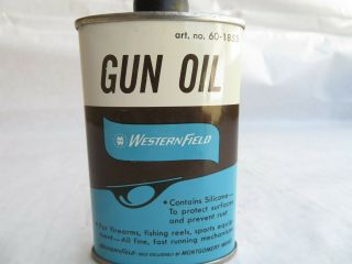 Vintage Western Field Art.  No.  60 - 1853 3oz Gun Oil Can 1960’s? Montgomery Ward 2