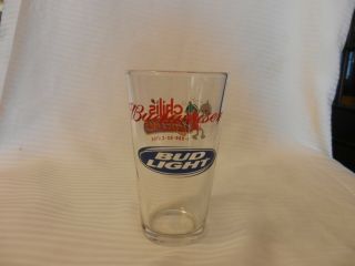 Chili ' s Catering Budweiser Bud Light Beer Pint Glass Clear with Logo 5.  75 