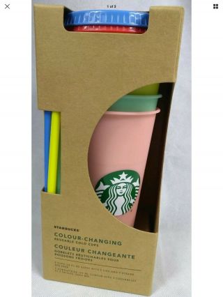 Starbucks Color Changing Cups Bnib Set Of 5