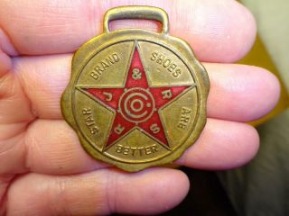 Old Antique St.  Louis Mo.  Star Brand Shoes Advertising Watch Fob Vg - Estate Find
