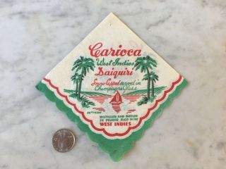 Collectible Vintage Promotional Advertising Paper Napkin Carioca Rum
