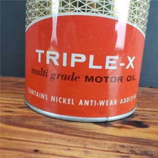 Vintage 1962 SINCLAIR TRIPLE - X Motor Oil 1 Quart Metal EMPTY CAN sign 3