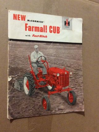 Vintage Ih Mccormick Deering Farmall Cub Tractor Ad Graphics With Fast - Hitch