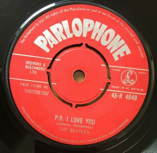 Love me do / P.  S.  I love you The Beatles orig red label 1962 Made in Gt Britain 4