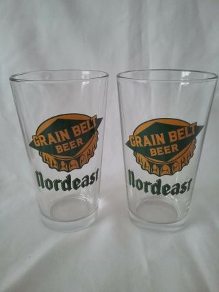 Nordeast Pint Glasses Set Of 2 Grain Belt Beer 16oz