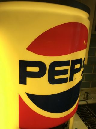 LARGE Vintage Pepsi Cola Can Electric Light Up Wall Clock 2ft.  High 2