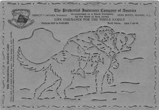 Victorian Trade Prudential Life Insurance Art Tracing Card Newark Nj Boy Dog 1