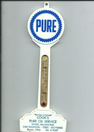 Pole Sign Thermometer,  Pure Gas,  Oil Bryan,  Ohio
