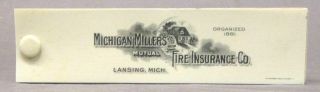 Michigan Millers Insurance Lansing Celluloid Advertising Ink Blotter Pad ^