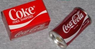 Vintage 1984 Coca Cola Coke Pencil Sharpener Can Logo Boxed Freeship