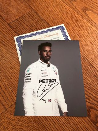 Autograph Lewis Hamilton Mercedes Signed 8x10 Photo,