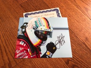Autograph Ferrari Sebastian Vettel Signed 8x10 Photo,