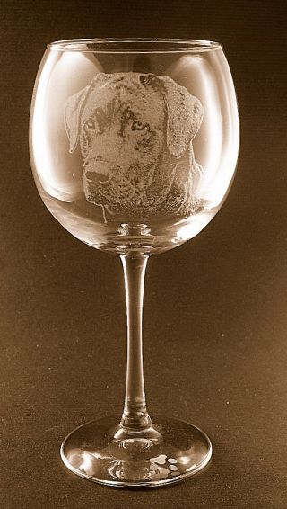 Etched Black Labrador Retriever On Elegant Wine Glasses (set Of 2)