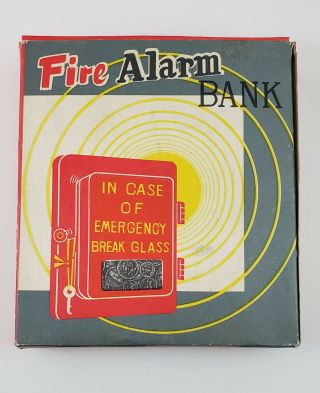 Vintage Fire Alarm Bank Nib Made In Japan Imported Dan - Dee Nyc