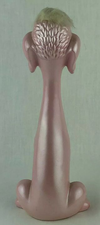 Long Neck Pink Poodle Dog Figurine Porcelain Vtg Fur Japan 3