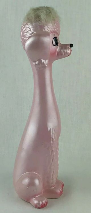Long Neck Pink Poodle Dog Figurine Porcelain Vtg Fur Japan 4