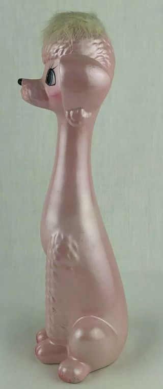 Long Neck Pink Poodle Dog Figurine Porcelain Vtg Fur Japan 5