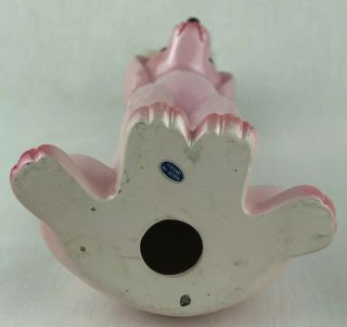 Long Neck Pink Poodle Dog Figurine Porcelain Vtg Fur Japan 6