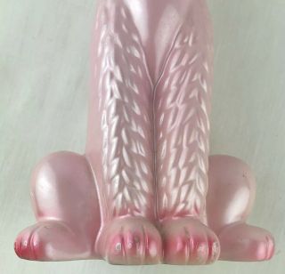Long Neck Pink Poodle Dog Figurine Porcelain Vtg Fur Japan 8
